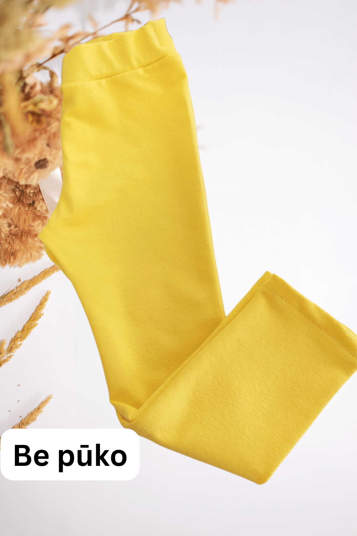 Vaikiškos tamprės | Be pūko | Geltonos spalvos - Stiliaus detalė