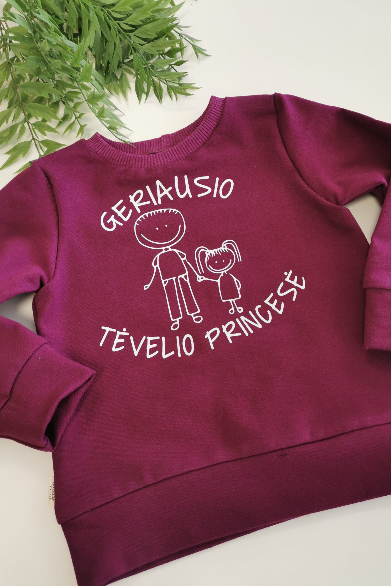 Vaikiškas džemperis “Geriausio tėvelio Princesė”Stiliaus detalė
