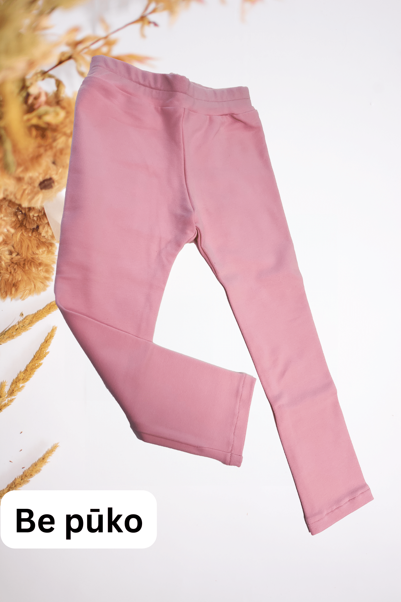 Vaikiškos tamprės | Be pūko | Baby pink spalvos spalvos - Stiliaus detalė