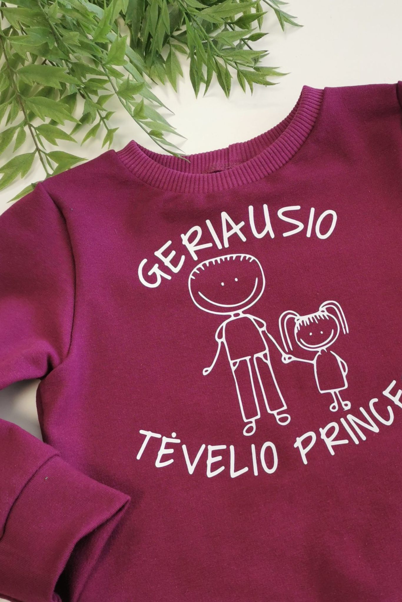 Vaikiškas džemperis “Geriausio tėvelio Princesė”Stiliaus detalė
