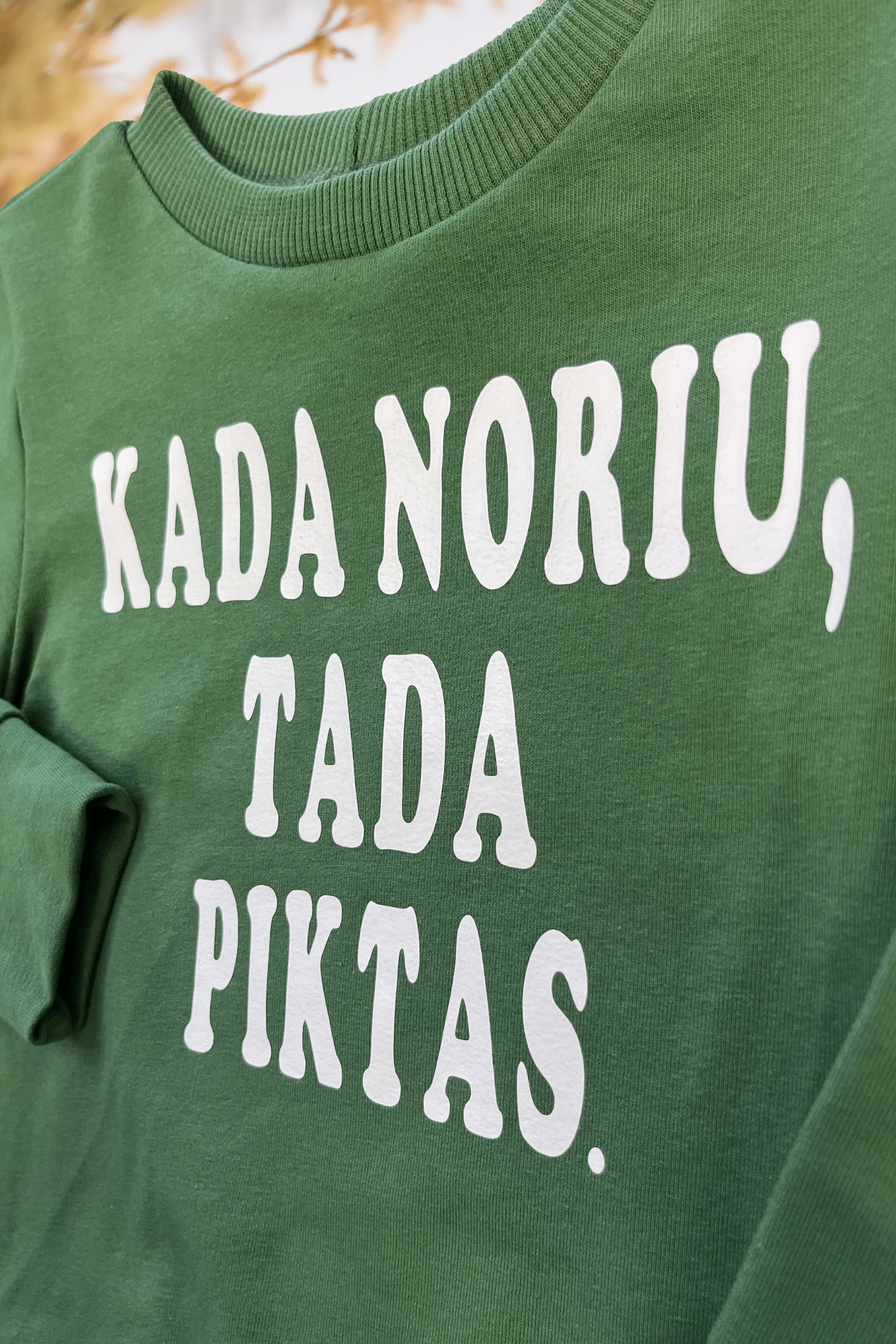 Vaikiškas kostiumėlis "Kada noriu, tada piktas.” | Be pūkelio | Chaki spalvos - Stiliaus detalė