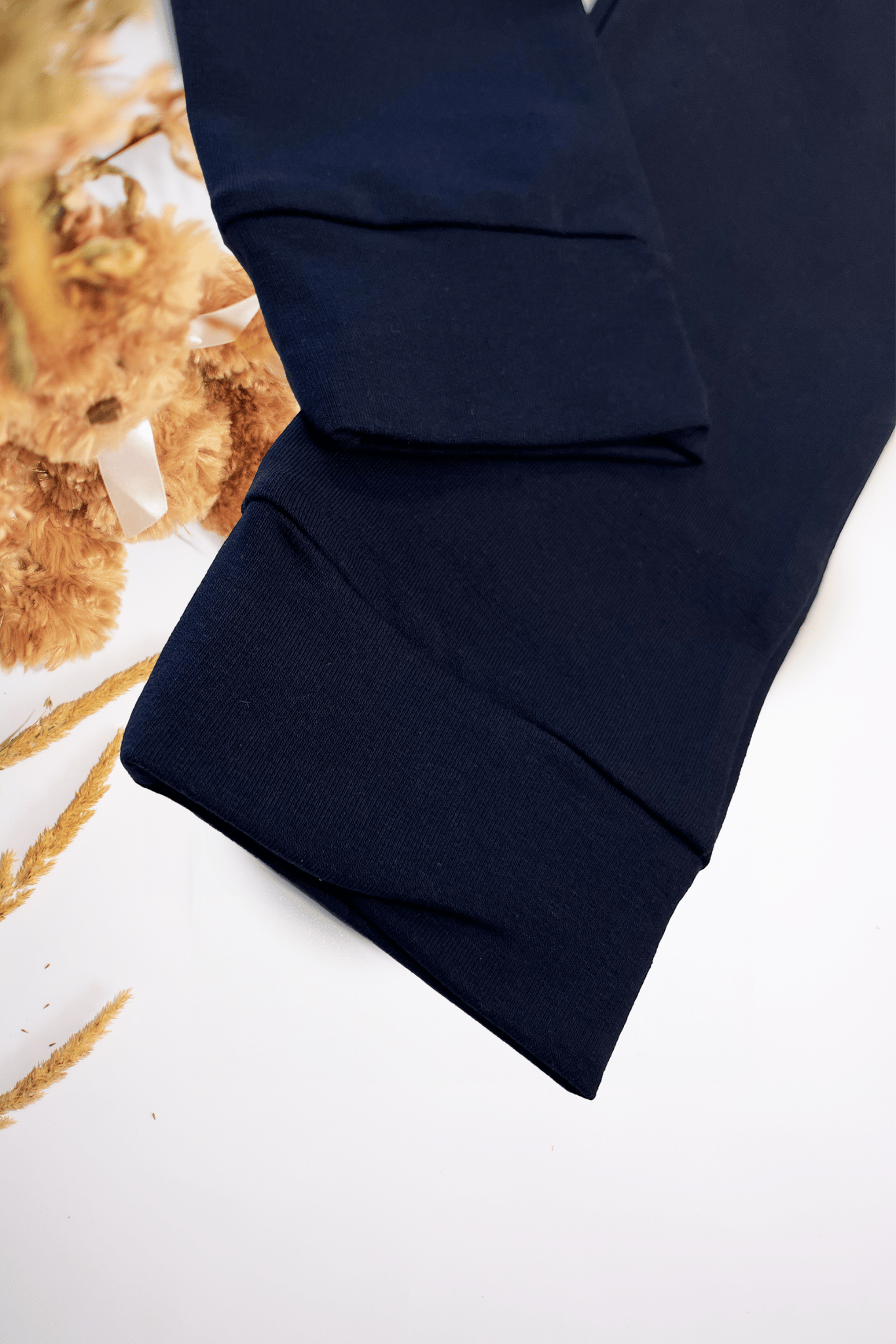 Navy blue spalvos kelnės vaikams | Tinkamos į mokyklą | Be pūkelio - Stiliaus detalė