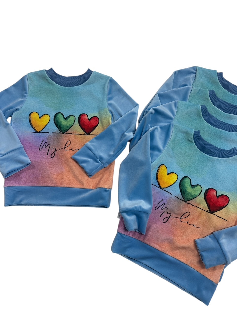 Vaikiškas soft veliūro džemperis „Myliu“