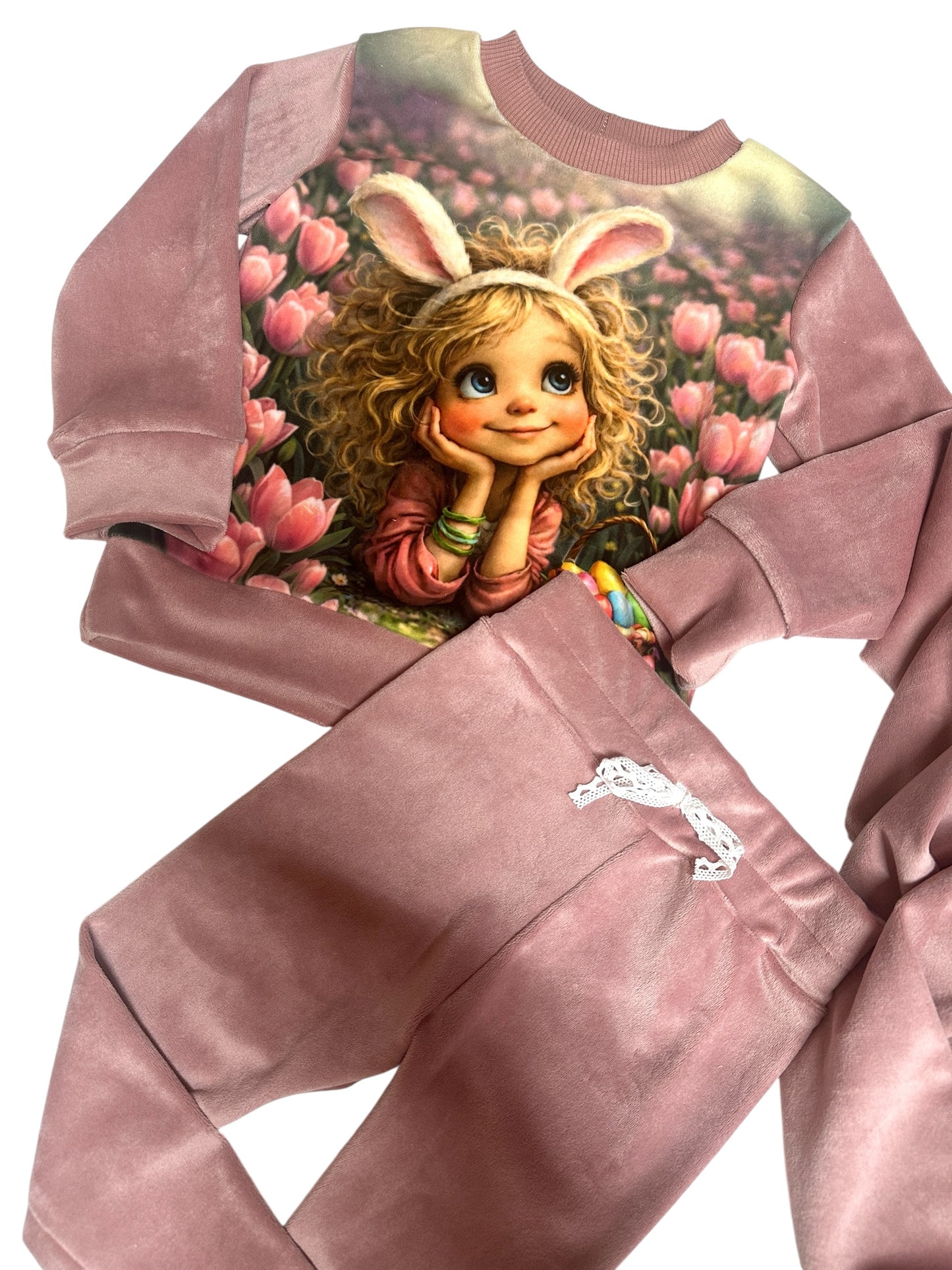 Soft veliūro komplektas mergaitei „Velykų svajonė“