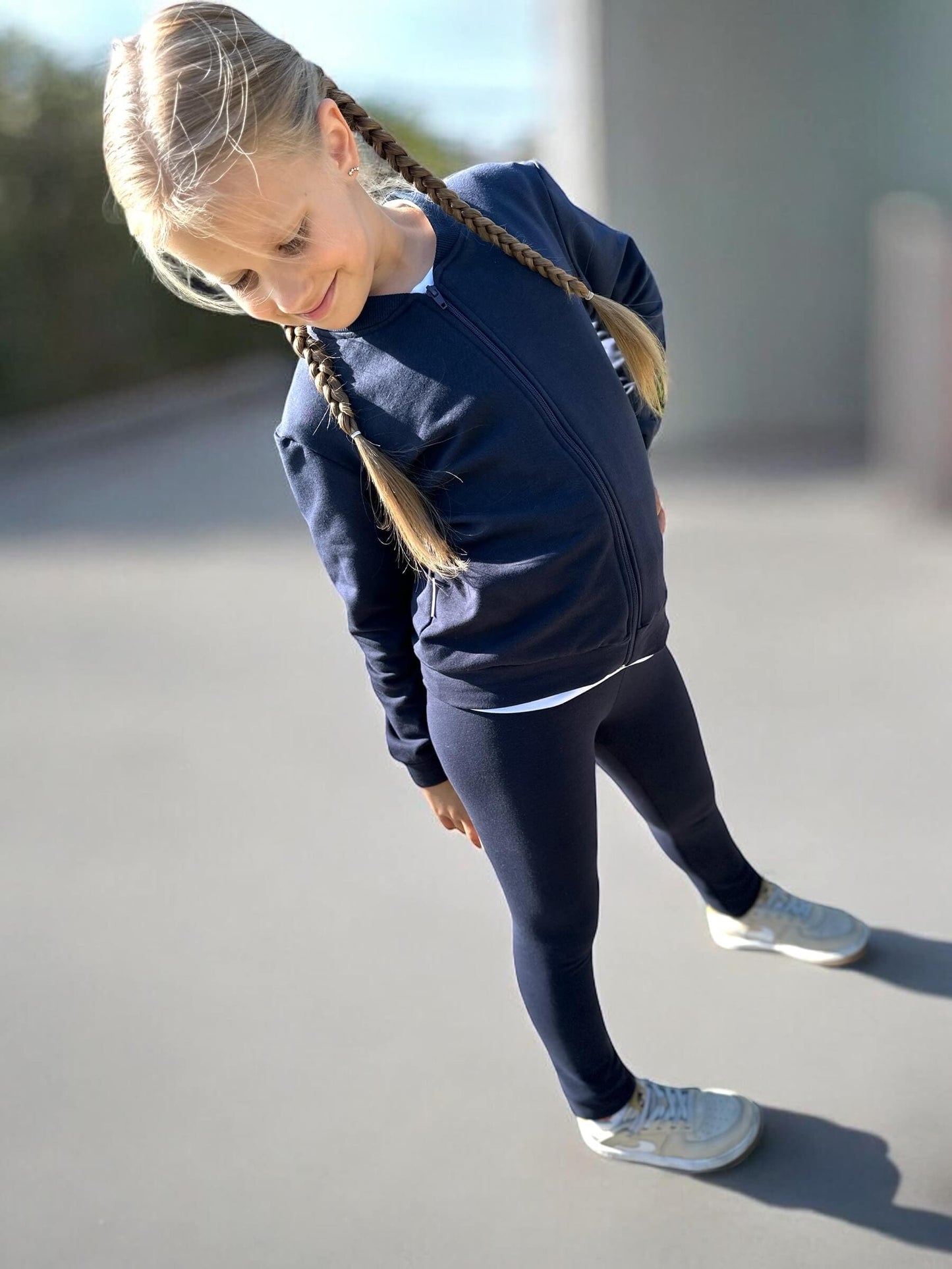 Tamprės su mažu pūkeliu "Navy"