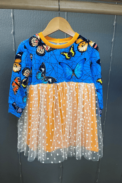 Vaikiška suknelė "Drugeliai" | 92 dydis | Vienintelė - Stiliaus detalė