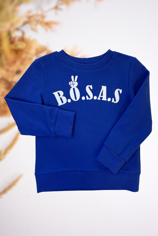 Mėlynos spalvos vaikiškas džemperis “BOSAS”