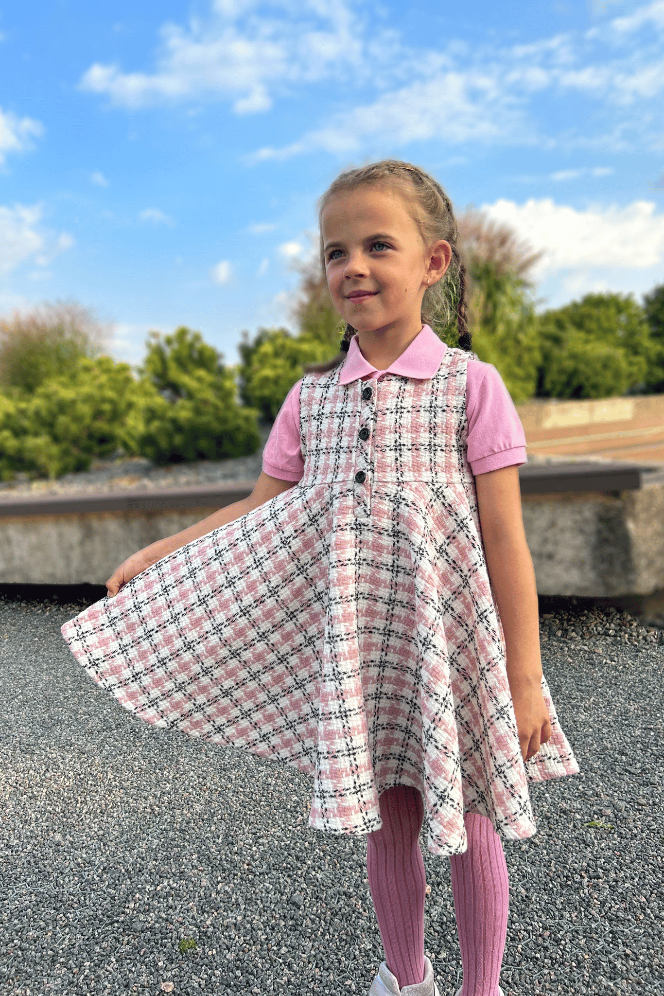 Vaikiškas sarafanas - suknelė | "Tikroji damutė" - Stiliaus detalė