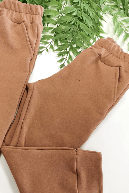 Vaikiškos klasikinės pašiltintos kelnės | Smėlinės spalvos - Stiliaus detalė