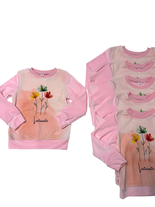 Vaikiškas soft veliūro džemperis "Lietuvaitė"