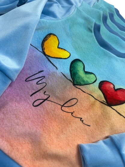 Vaikiškas soft veliūro džemperis „Myliu“