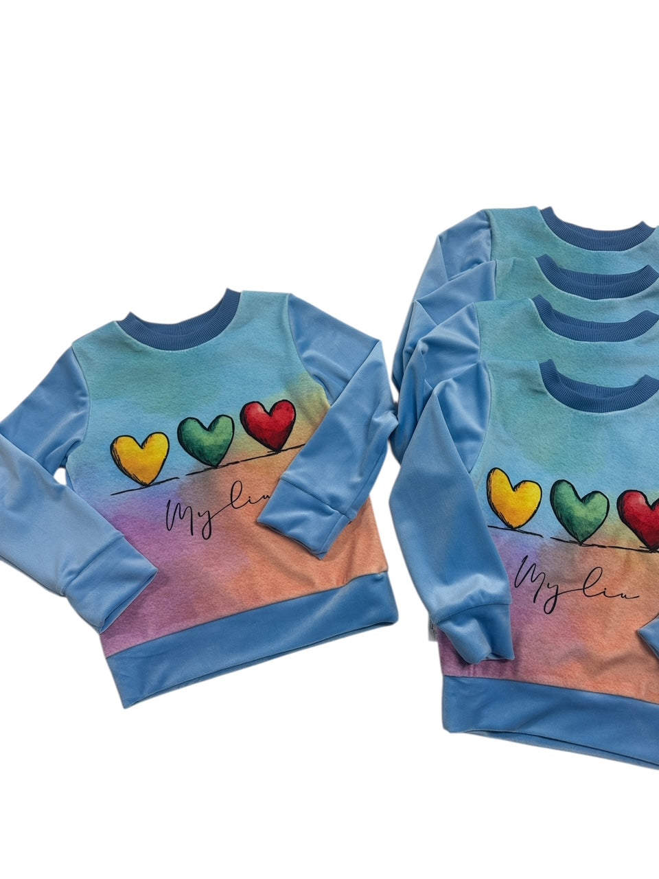 Vaikiškas soft veliūro džemperis „Myliu“