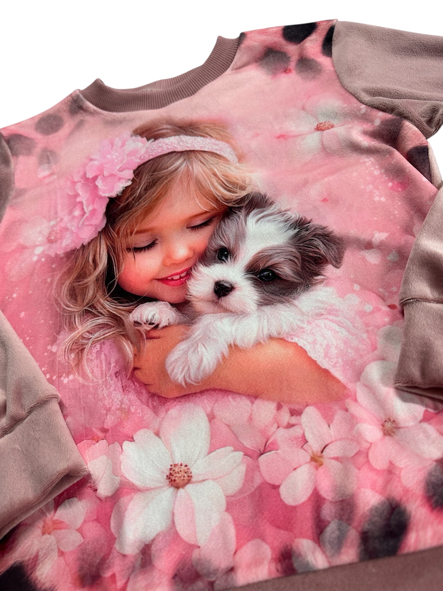 Mergaitiškas soft veliūro kostiumėlis „Romantika“