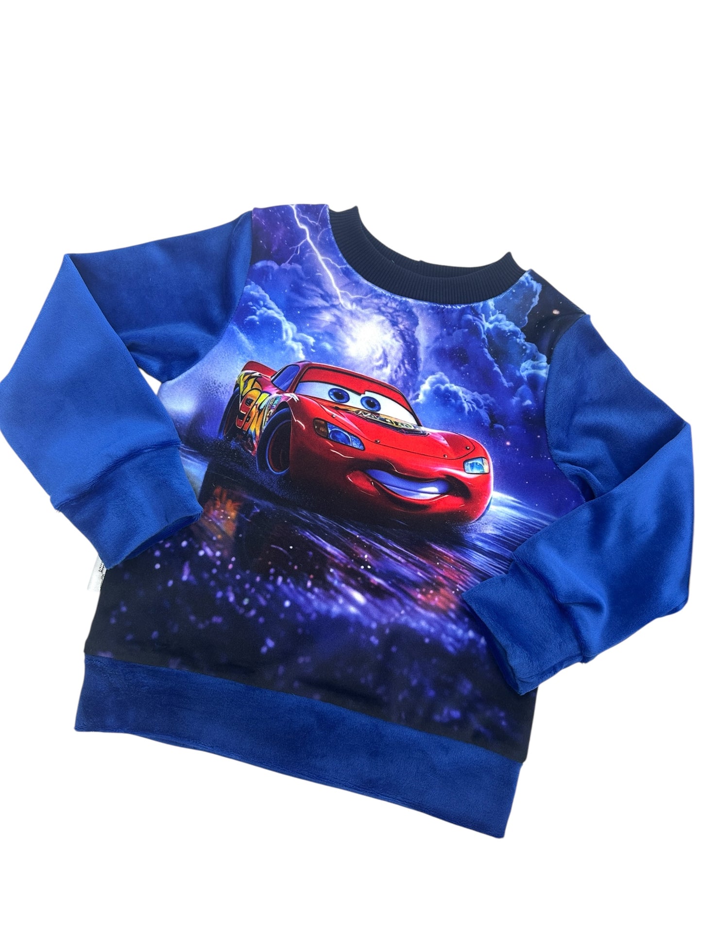 Vaikiškas džemperis su automobiliu „Mašinytė“ | Soft veliūras